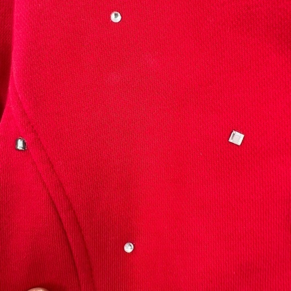 Quacker factory red bejeweled full zip long sleeve jacket size S - Picture 8 of 8